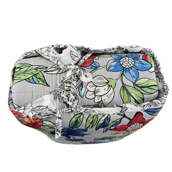 Mainstays Reversible Quilt Set In-a-Tote Full/Queen Grey Floral Bedding 4 PC Set - Picture 14 of 16